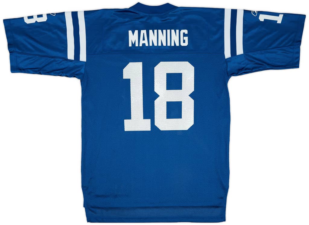 2005-06 Indianapolis Colts Manning #18 Reebok On Field Home Jersey - 8/10 - (L)
