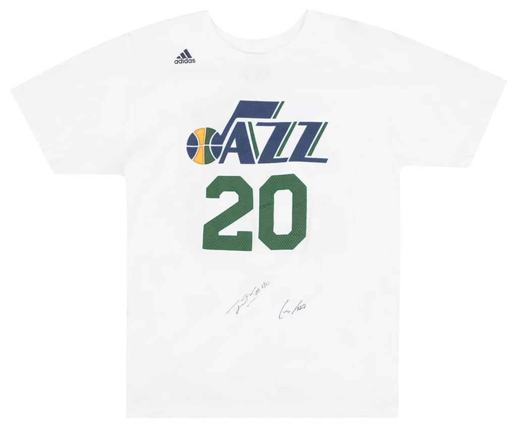 2014 Utah Jazz Hayward #20 Signed adidas Tee L