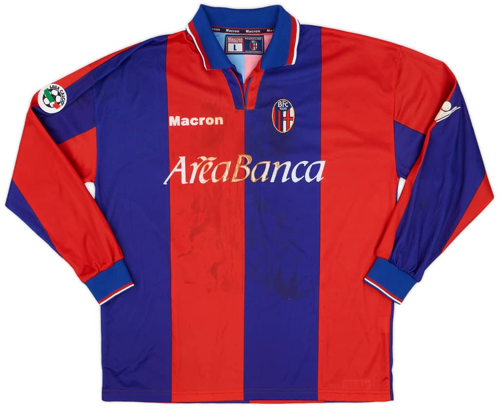2001-02 Bologna Match Worn Home Shirt Signori #10