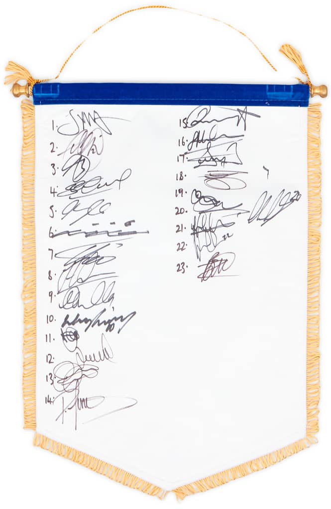 2012 England Match Pennant UEFA Euro 2012 Squad Signed (v France)