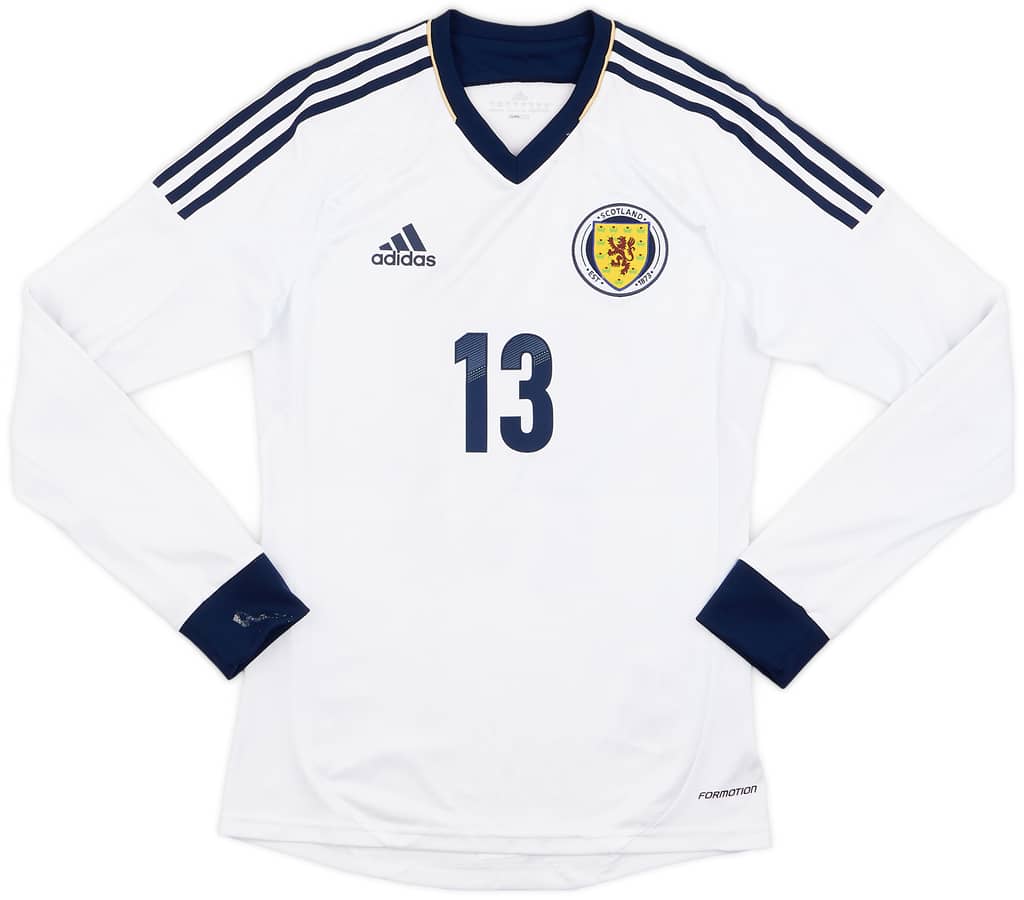 2012-14 Scotland Authentic Away L/S Shirt #13 - 7/10 - (S)