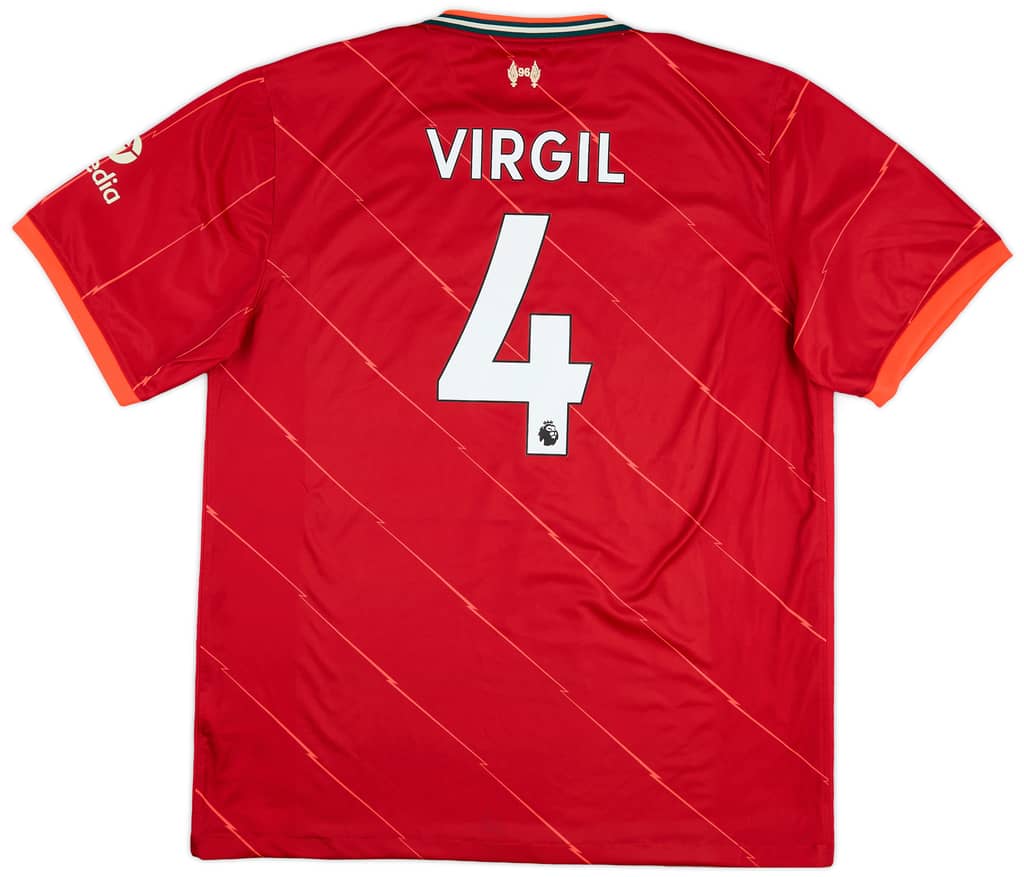 2021-22 Liverpool Home Shirt Virgil #4 - 6/10 - (4XL)
