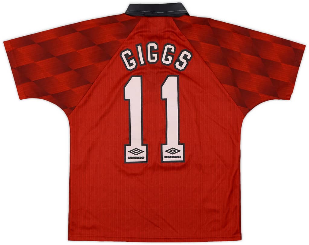 1996-98 Manchester United Home Shirt Giggs #11 - 7/10 - (Y)