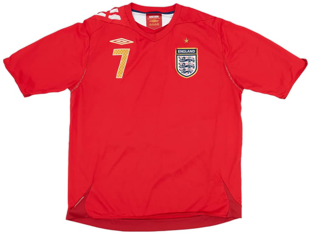 2006-08 England Away Shirt Beckham #7 - 6/10 - (XL)