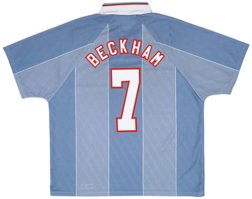 1996-97 England Away Shirt Beckham #7 - 8/10 - (XXL)