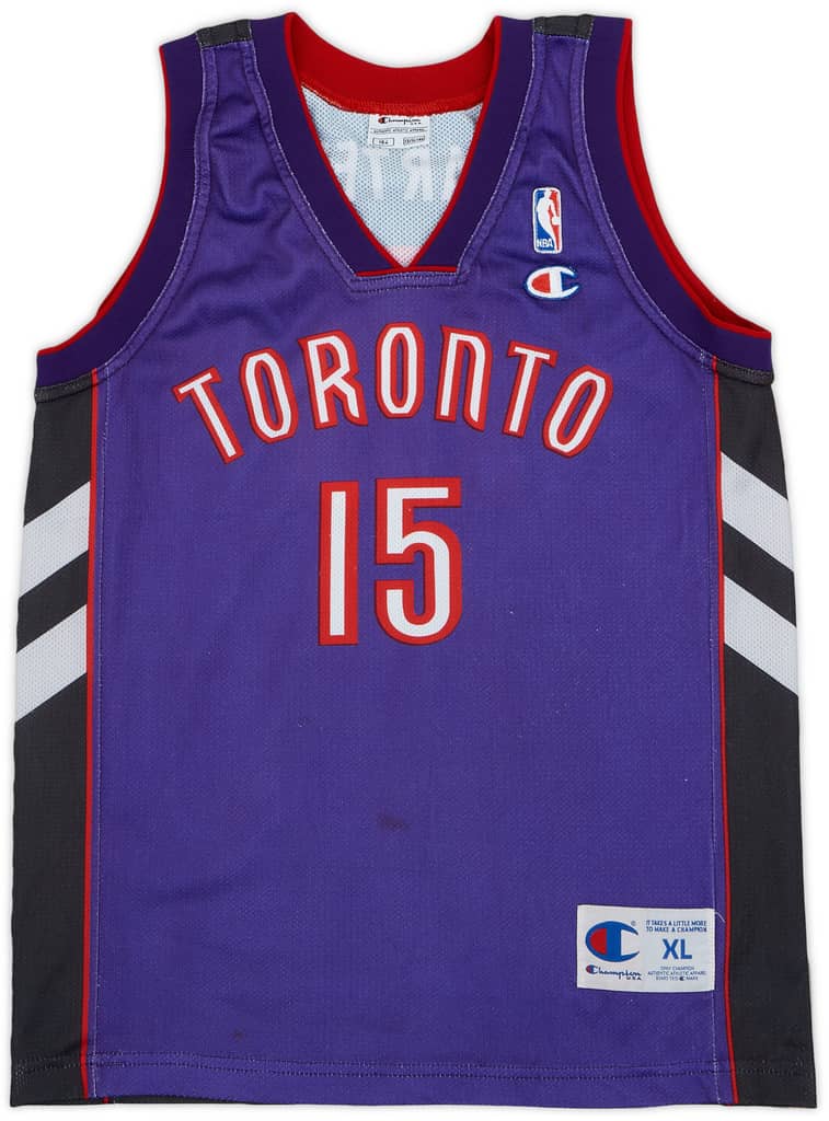 1999-03 Toronto Raptors Carter #15 Champion Away Jersey - 7/10 - (XL.Boys)
