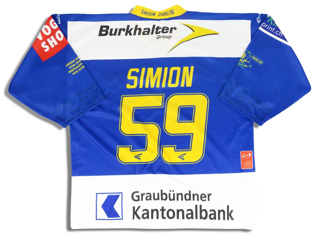 2015-16 HC Davos Simion #59 SW4U Jersey (Home) XL