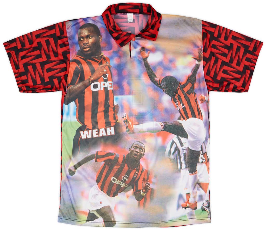 1996-97 AC Milan Graphic Shirt Weah #9 - 8/10 - (XL)