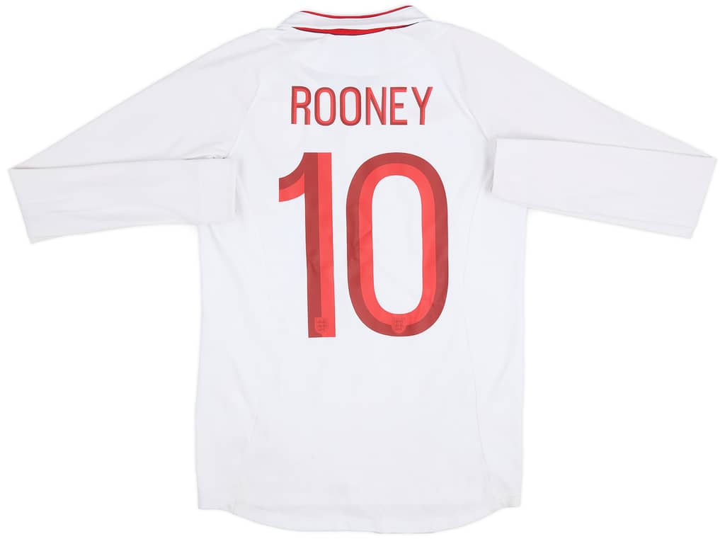 2012-13 England Home L/S Shirt Rooney #10 - 8/10 - (XL.Boys)