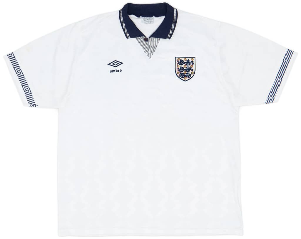 1990-92 England Home Shirt - 8/10 - (L)