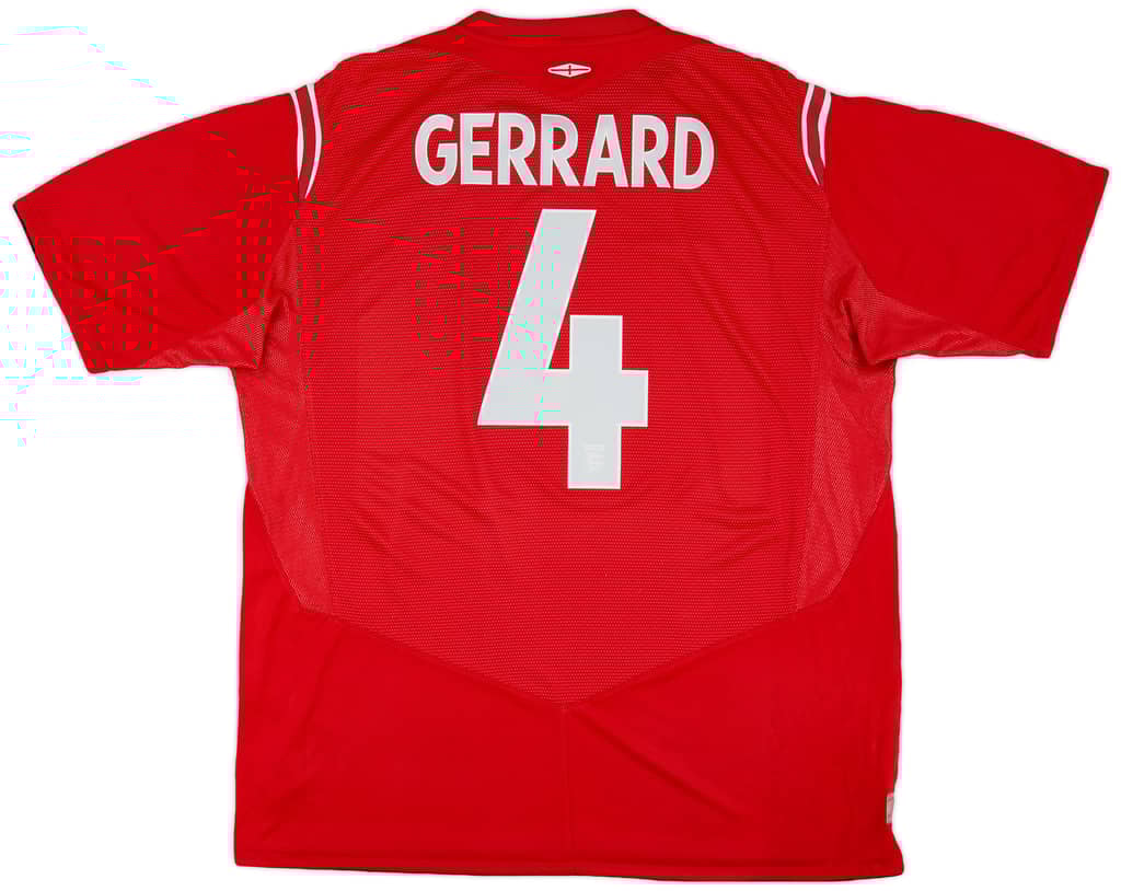 2004-06 England Away Shirt Gerrard #4 - 6/10 - (XL)