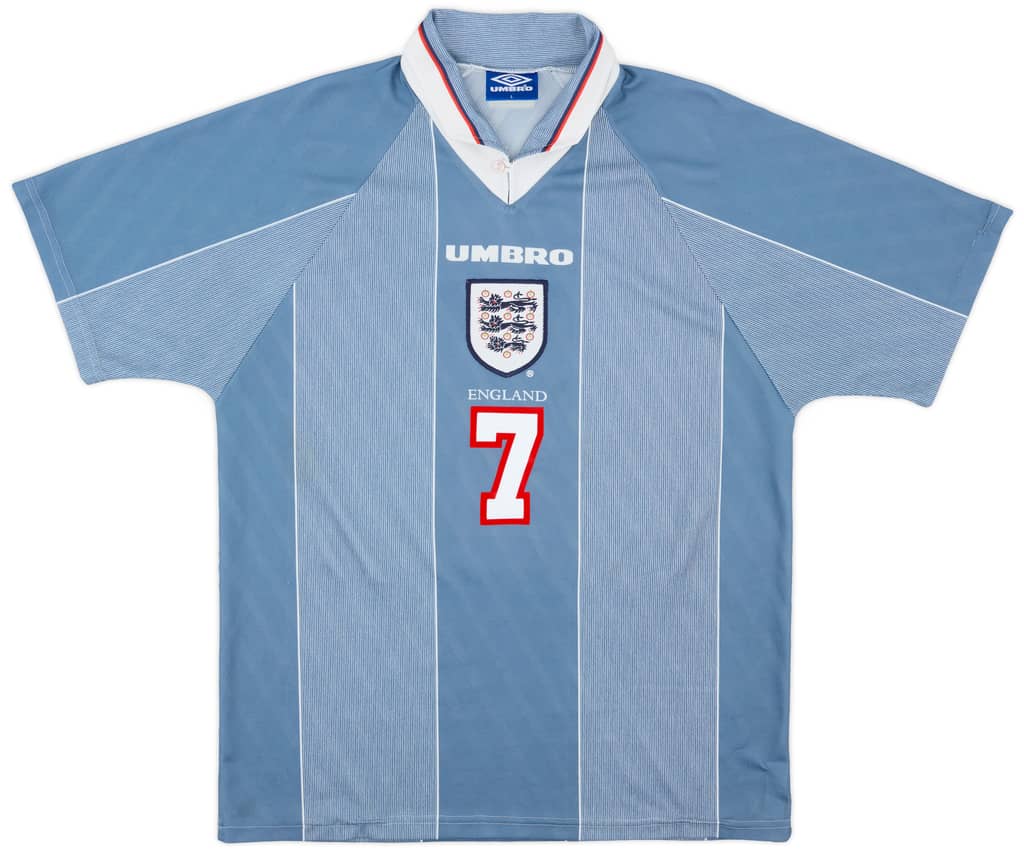 1996-97 England Away Shirt Beckham #7 - 9/10 - (L)