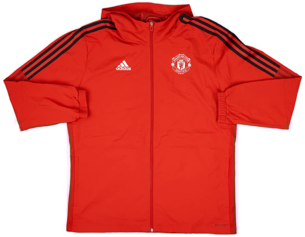 2021-22 Manchester United adidas Hooded Track Jacket - 8/10 - (XL)