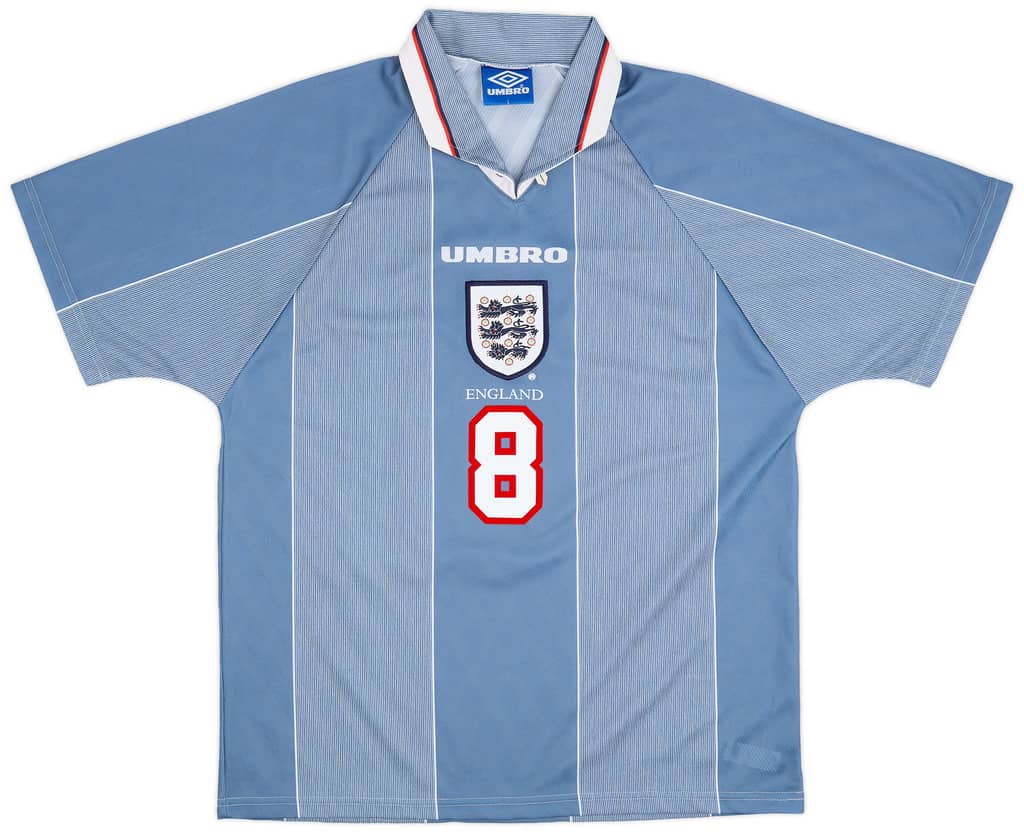1996-97 England Away Shirt Gascoigne #8 - 9/10 - (L)
