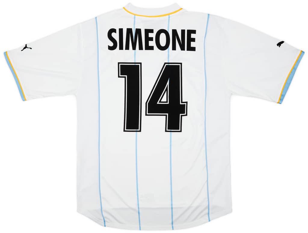 2001-02 Lazio European Home Shirt Simeone #14 - 8/10 - (L)