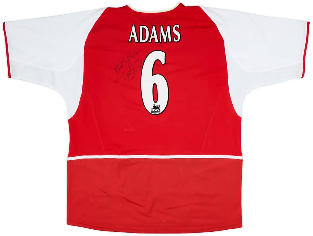 2002-03 Arsenal Signed Home Shirt Adams #6