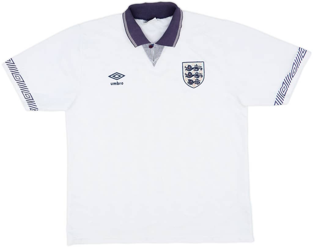 1990-92 England Home Shirt - 8/10 - (M)