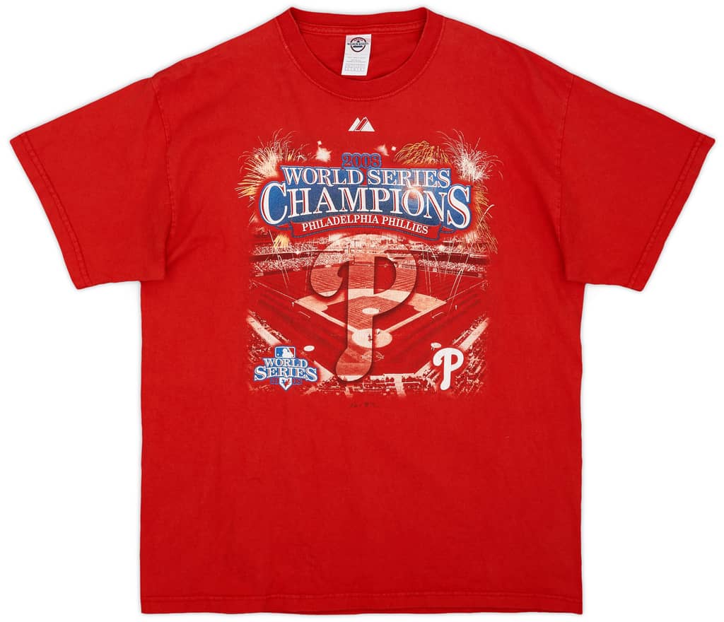 2008 Philadelphia Phillies World Series Champions Majestic Tee - 7/10 - (L)