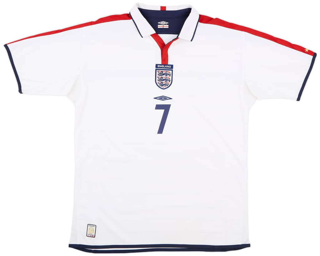 2003-05 England Home Shirt Beckham #7 - 6/10 - (XL)