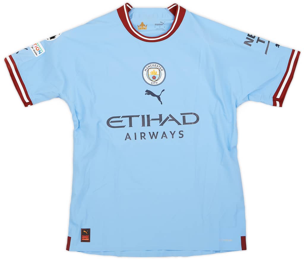 2022-23 Manchester City Match Issue Champions League Home Shirt Wilson-Esbrand #97