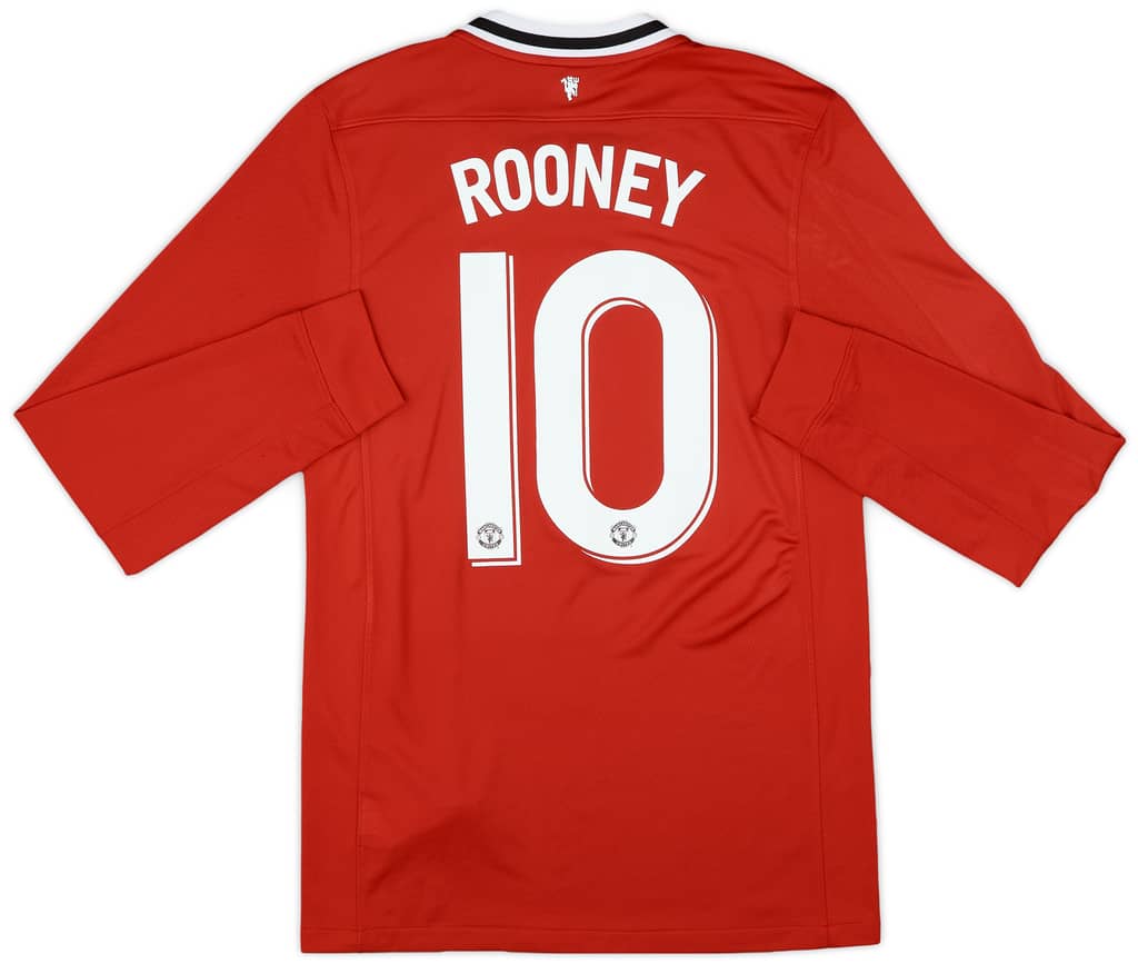 2011-12 Manchester United Home L/S Shirt Rooney #10 - 9/10 - (S)