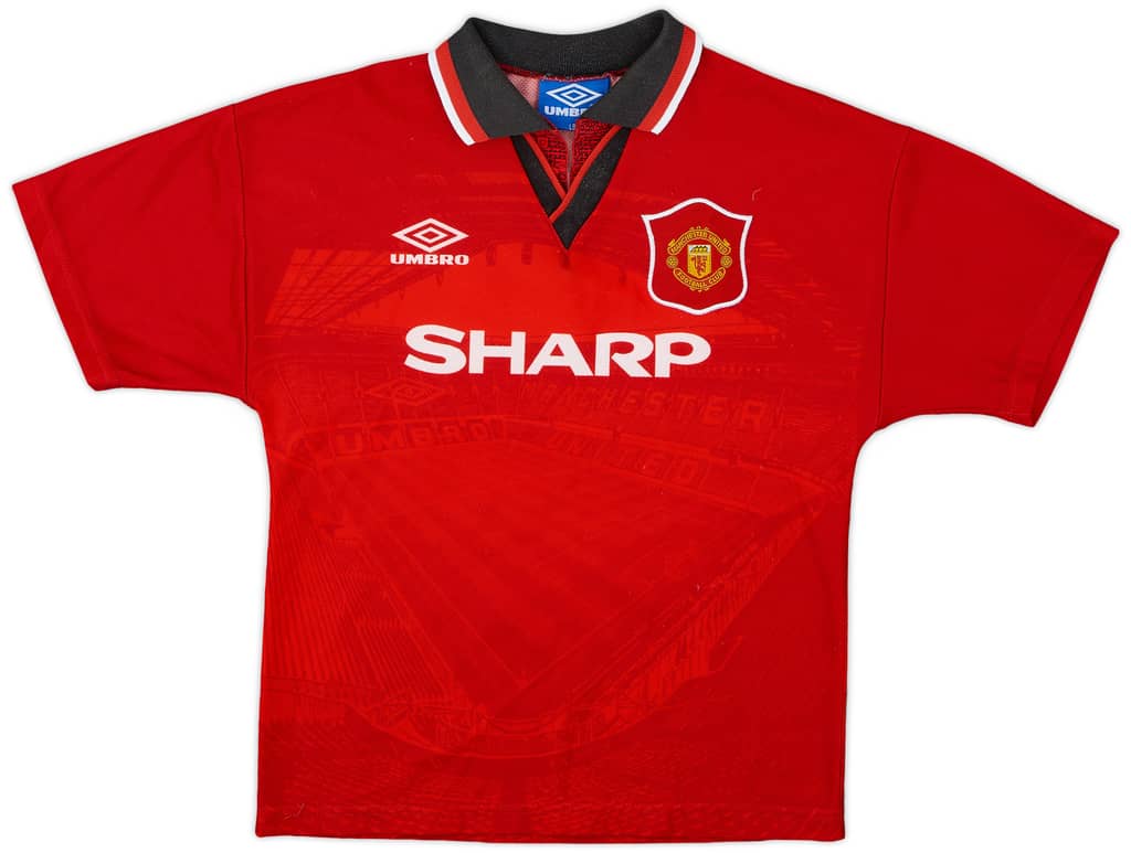 1994-96 Manchester United Home Shirt - 7/10 - (L.Boys)