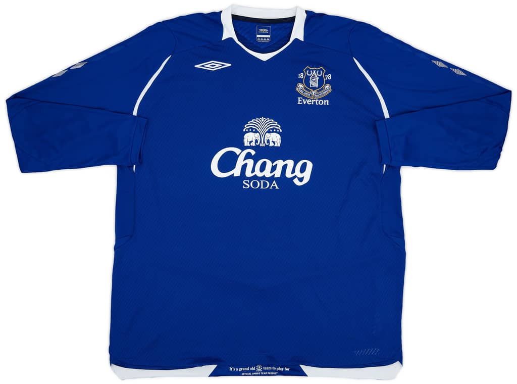 2008-09 Everton Home L/S Shirt Yakubu #22 - 9/10 - (XXL)