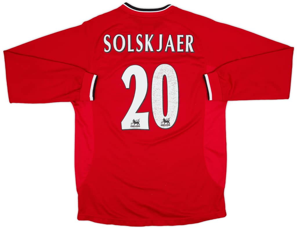 2000-02 Manchester United Home L/S Shirt Solskjaer #20 - 6/10 - (M)