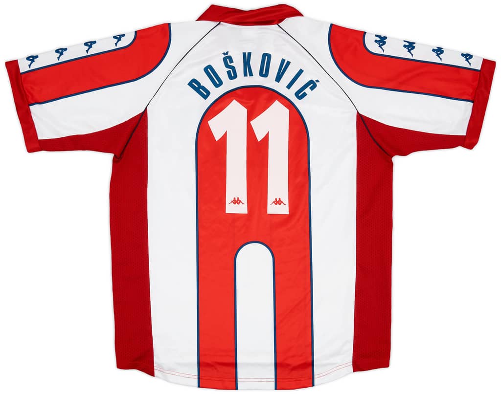 1999-00 Red Star Belgrade Basic Home Shirt Boskovic #11 - 7/10 - (XL)