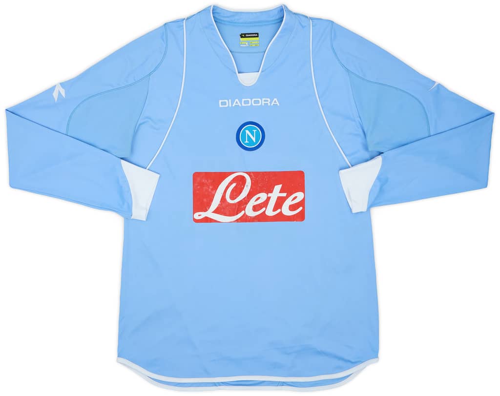 2007-08 Napoli Home L/S Shirt - 6/10 - (L)