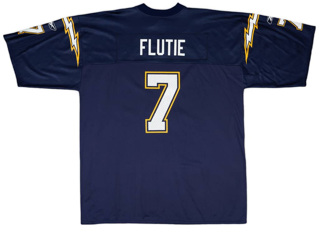 2001 San Diego Chargers Flutie #7 Reebok Home Jersey - 9/10 - (XL)