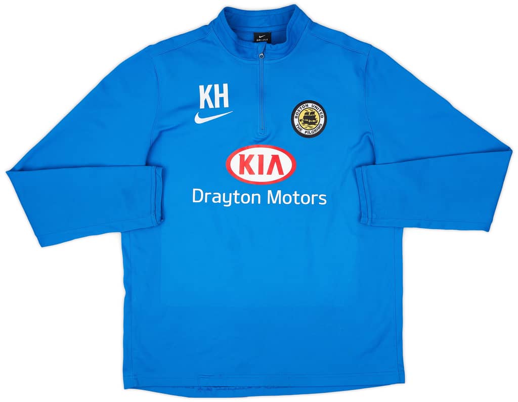 2016-17 Boston United Staff Issue Nike 1/4 Zip Drill Top KH - 8/10 - (L)