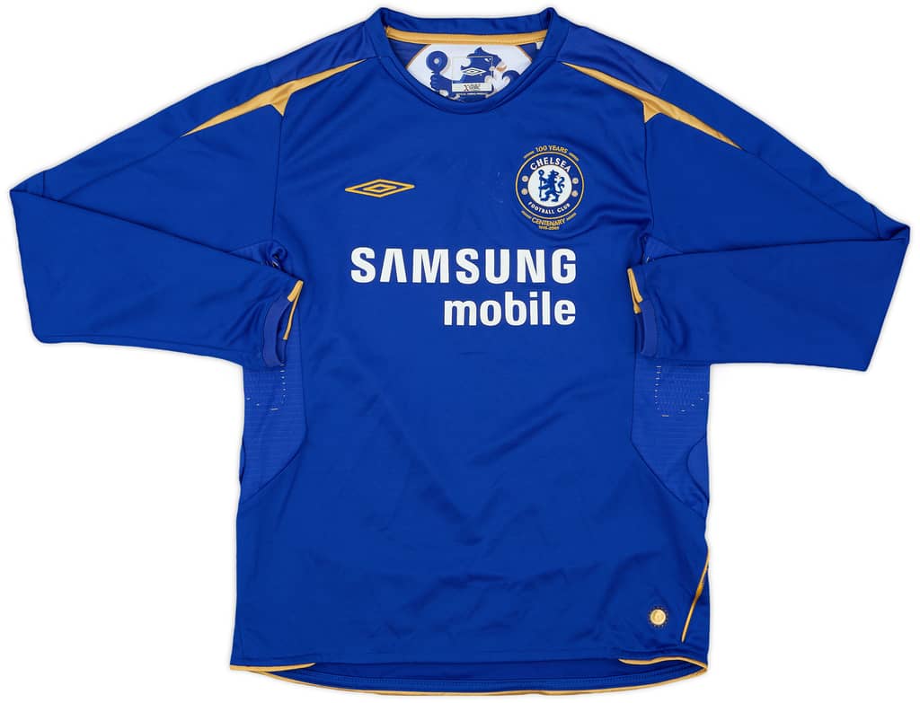 2005-06 Chelsea Centenary Home L/S Shirt - 6/10 - (L.Boys)