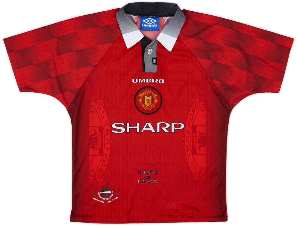 1996-98 Manchester United Home Shirt - 9/10 - (L.Boys)