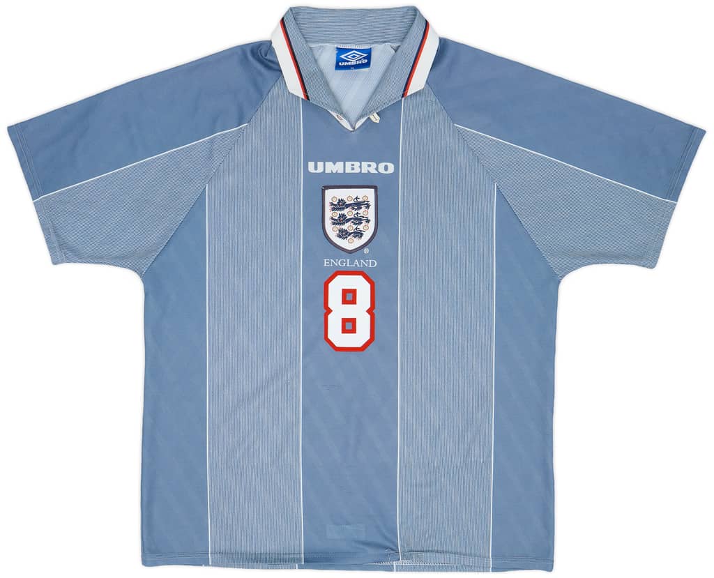 1996-97 England Away Shirt Gascoigne #8 - 5/10 - (XL)
