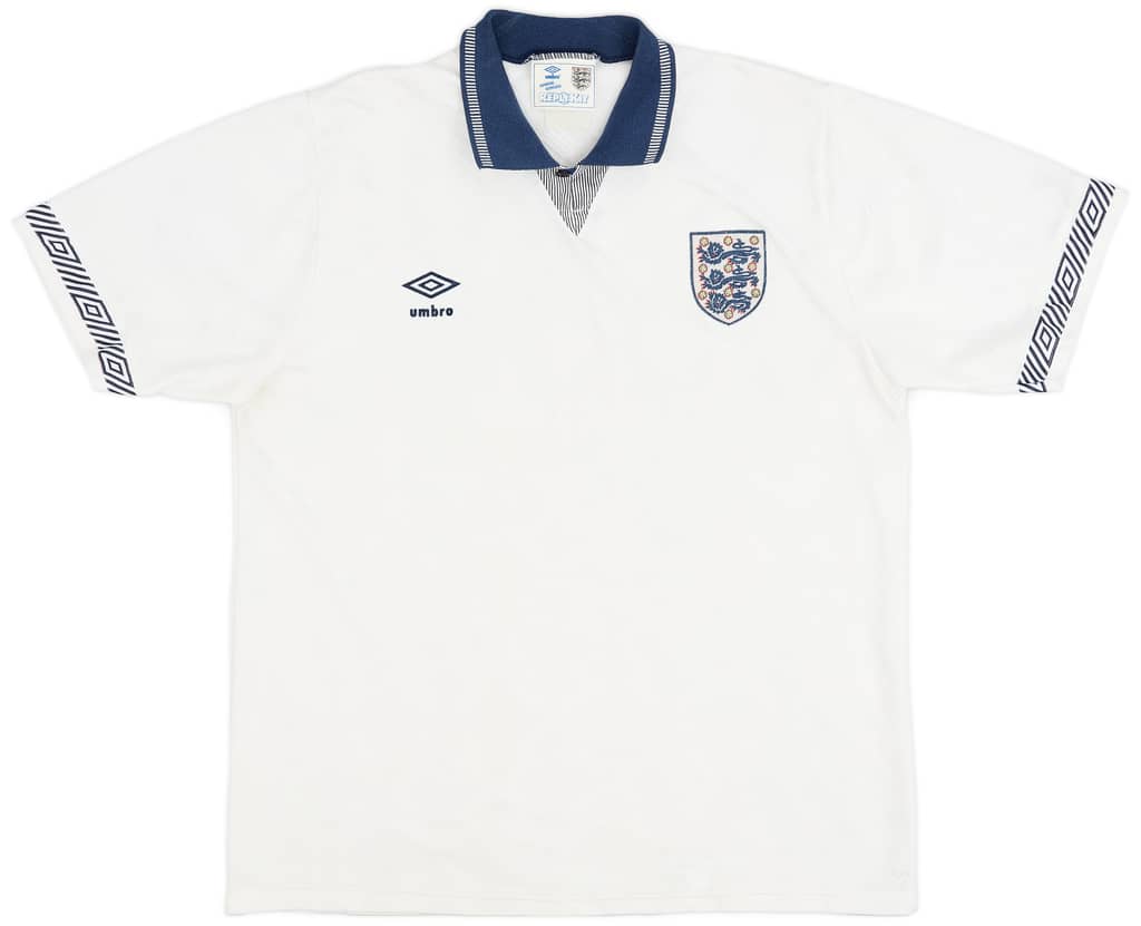 1990-92 England Home Shirt - 8/10 - (XL)