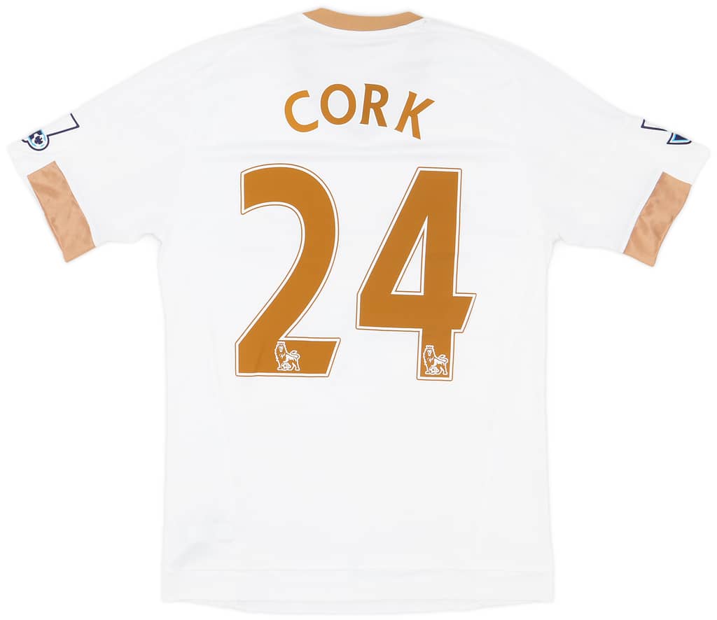 2015-16 Swansea Match Worn Home Shirt Cork #24