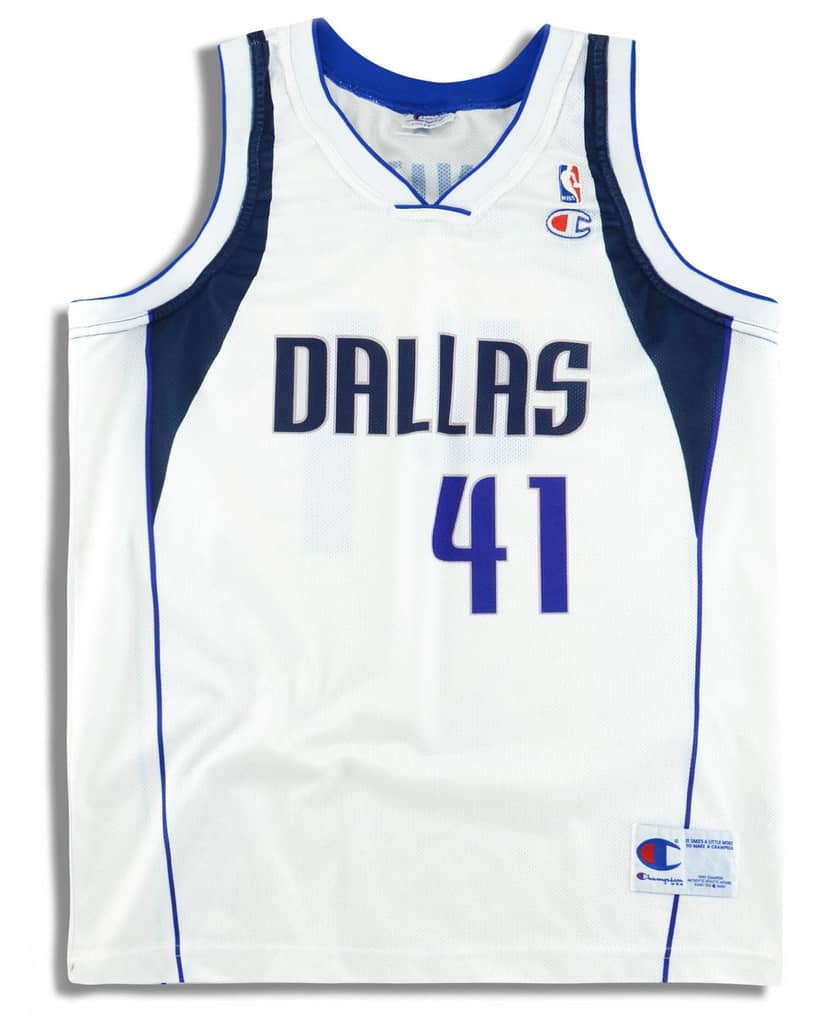 2001-10 Dallas Mavericks Nowitzki #41 Champion Jersey (Home) XXL