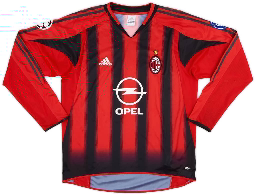 2004-05 AC Milan Home L/S Shirt Nesta #13 - 8/10 - (M)