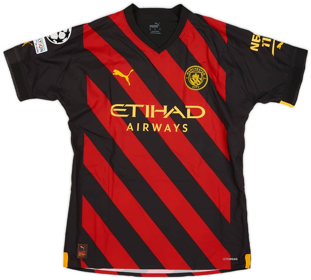 2022-23 Manchester City Match Issue Champions League Away Shirt Perrone #32