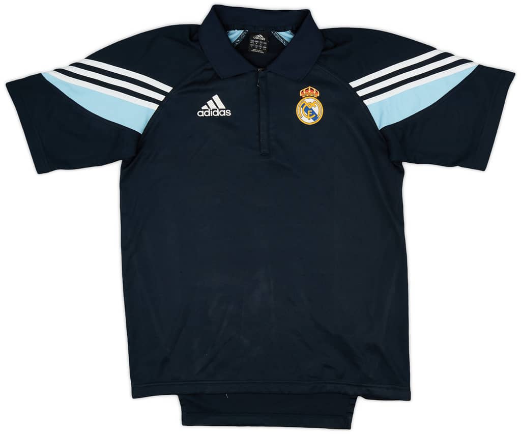 2003-04 Real Madrid adidas 1/4 Zip Polo - 7/10 - (S)