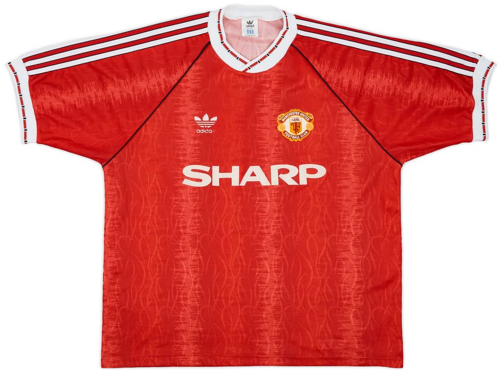 1990-92 Manchester United Home Shirt - 5/10 - (L/XL)