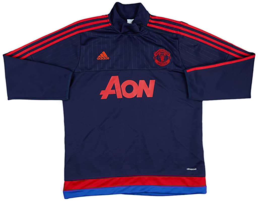 2015-16 Manchester United adidas 1/4 Zip Training Top - 8/10 - (XL)