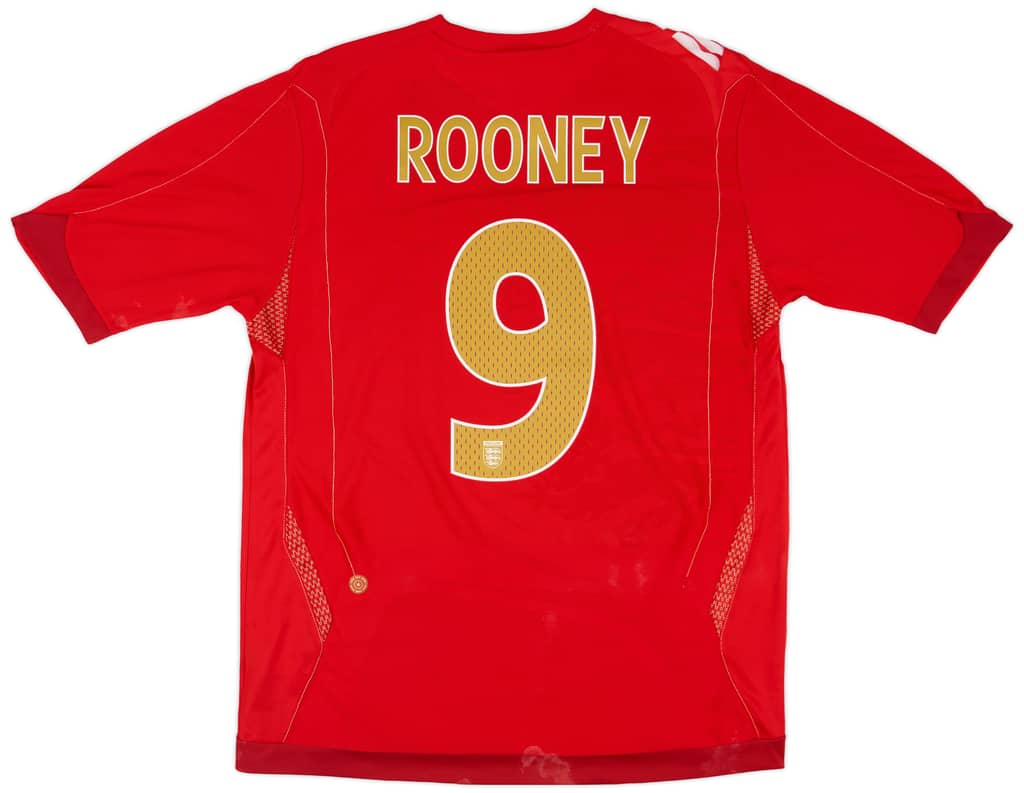 2006-08 England Away Shirt Rooney #9 - 8/10 - (L)