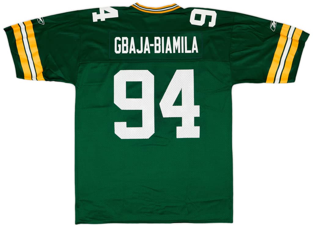 2001 Green Bay Packers Gbaja-Biamila #94 Reebok Home Jersey - 9/10 - (L)