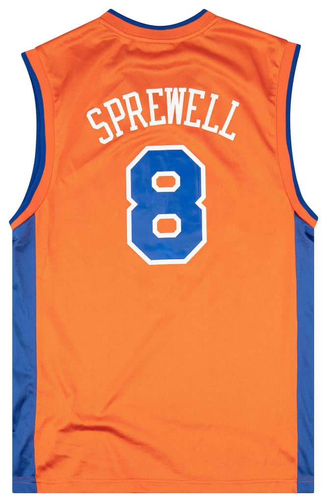 2002-03 New York Knicks Sprewell #8 Reebok Jersey (Alternate) M
