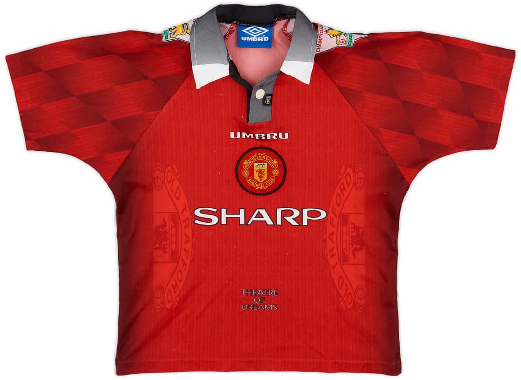 1996-98 Manchester United Home Shirt - 6/10 - (XL.Boys)