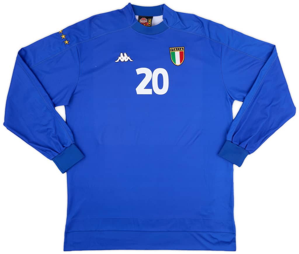 1998-99 Italy Home L/S Shirt Totti #20 - 8/10 - (XXL)