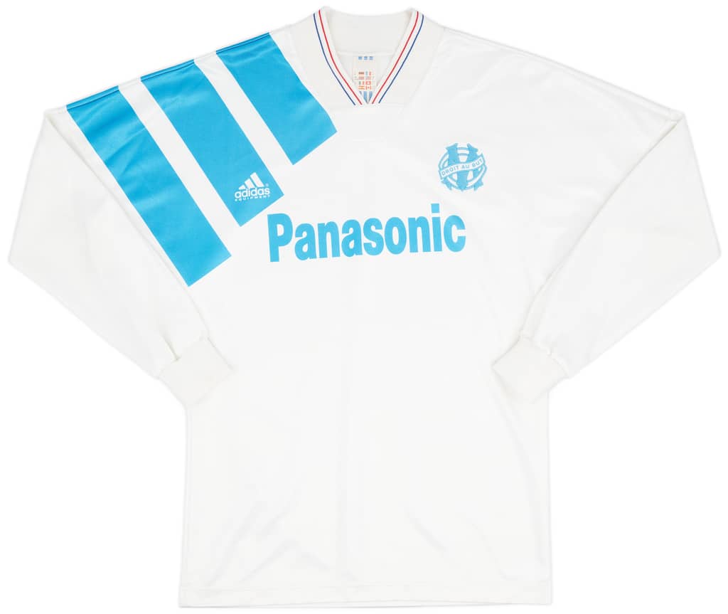 1991-92 Olympique Marseille Home L/S Shirt - 9/10 - (S)