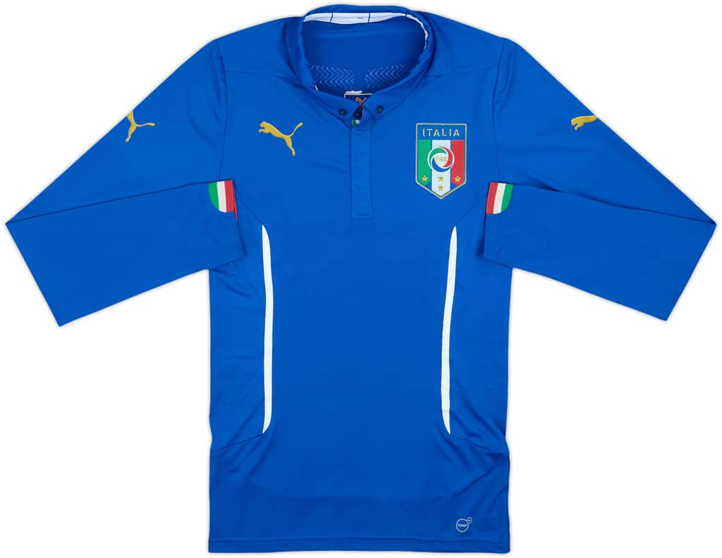 2014-15 Italy Authentic Home L/S Shirt - 8/10 - (L)